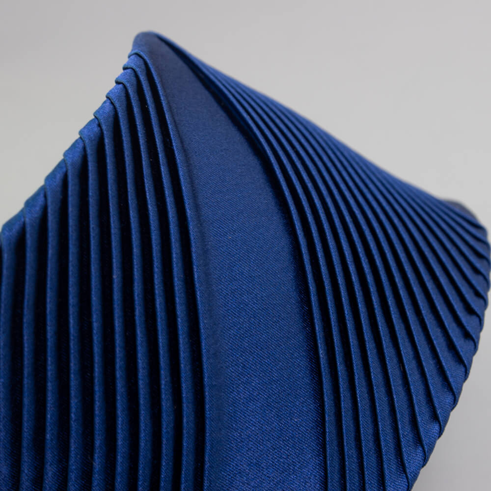 ステファノリッチ ネクタイ｜シルク プリーツ ソリッド 無地 ネイビー