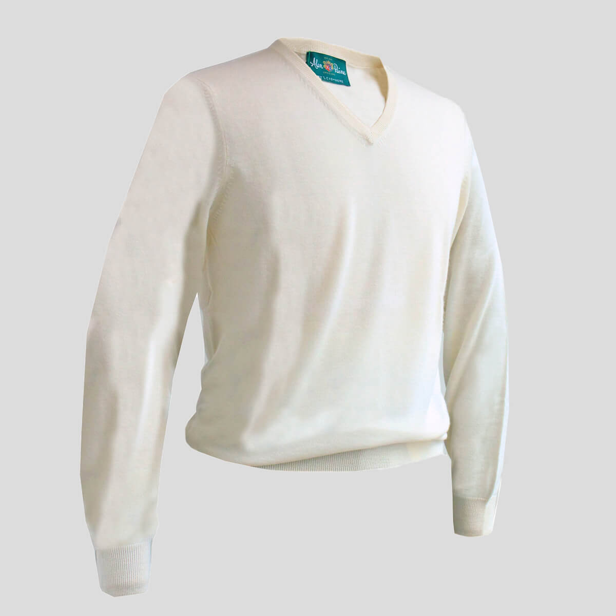 ALAN PAINE／アランペイン】カシミヤVネックニット アイボリー ala0002