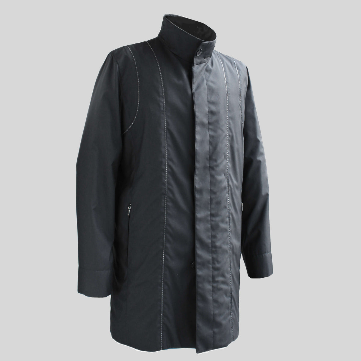 世界最高峰✨️ZILLI ステンカラーコート カシミヤ100% 裏地総柄 シルク zilli-silkcoat-