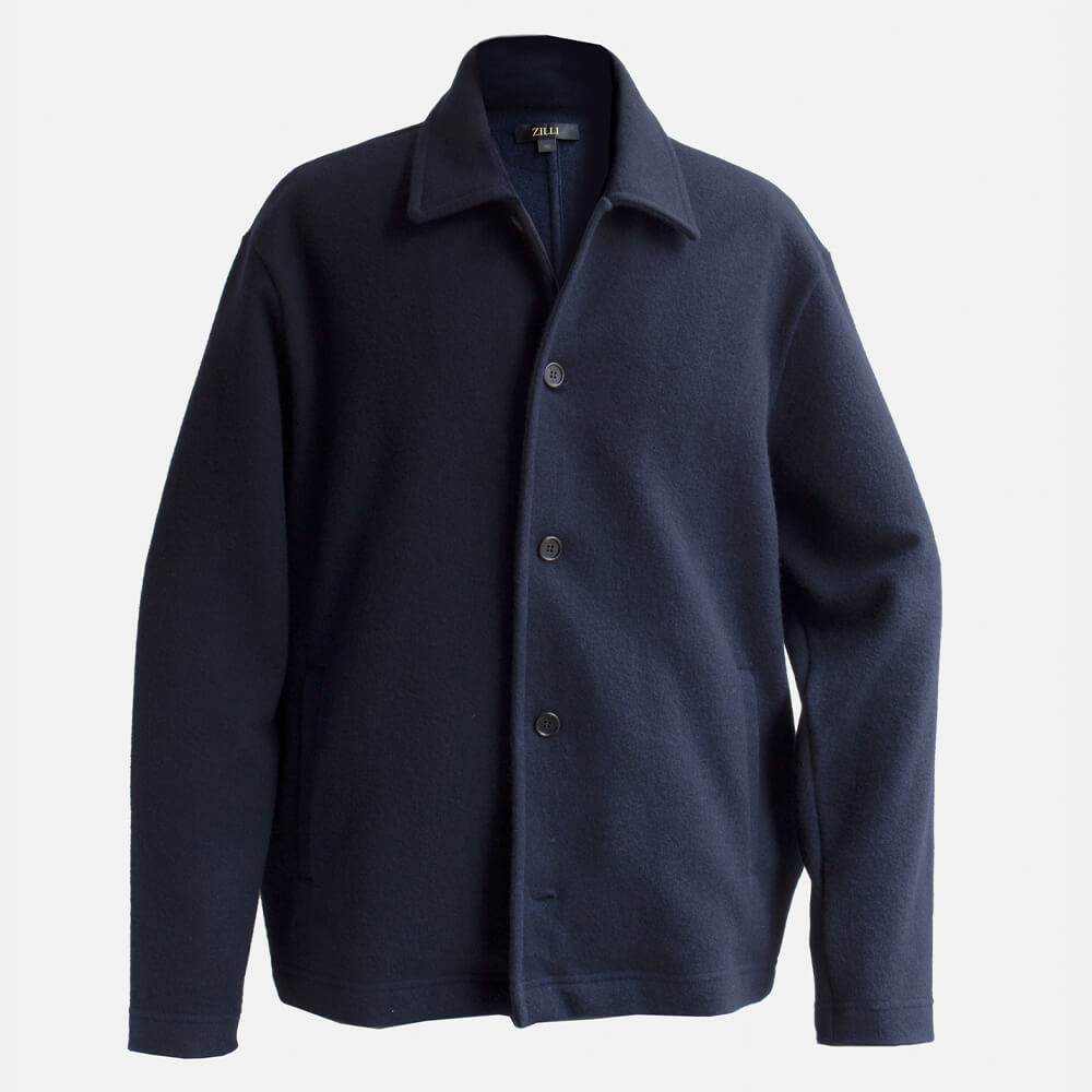 ZILLI／ジリー】シャツジャケット ウールカシミヤ ネイビー (zil02468