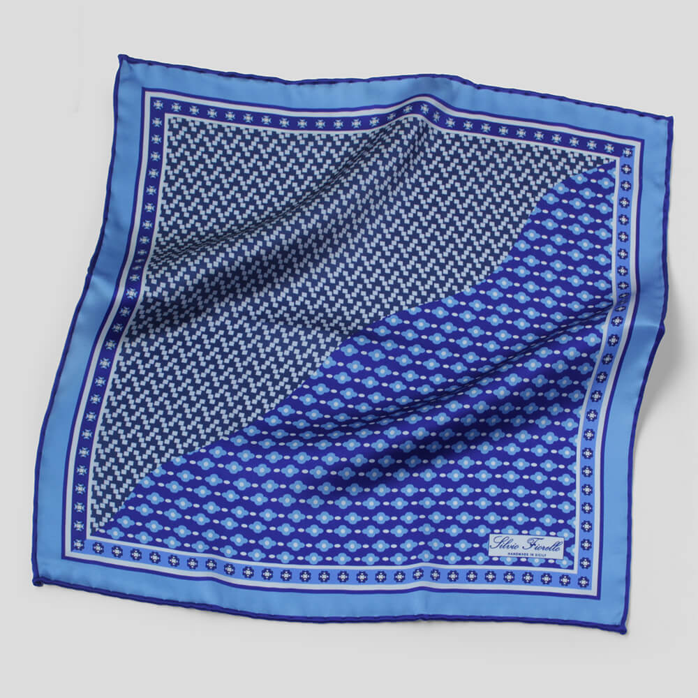 STEFANO RICCI Pleated Silk Tie Solid Tie Print Pleated Blue ste00886 