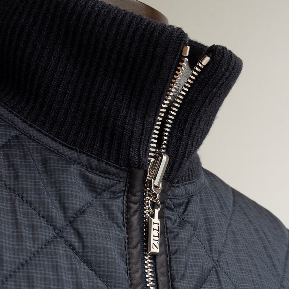 【ZILLI／ジリー】リバーシブルブルゾン ボンバージャケット ネイビー (zil02469)