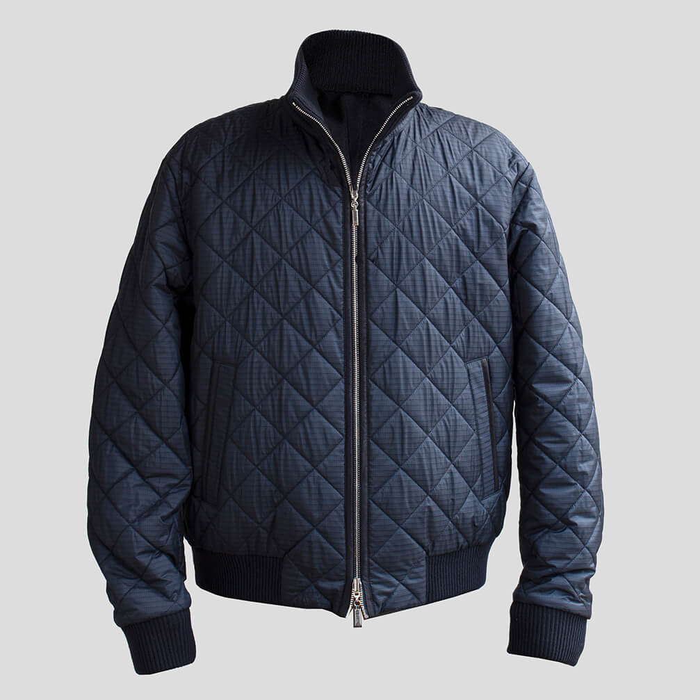 【ZILLI／ジリー】リバーシブルブルゾン ボンバージャケット ネイビー (zil02469)