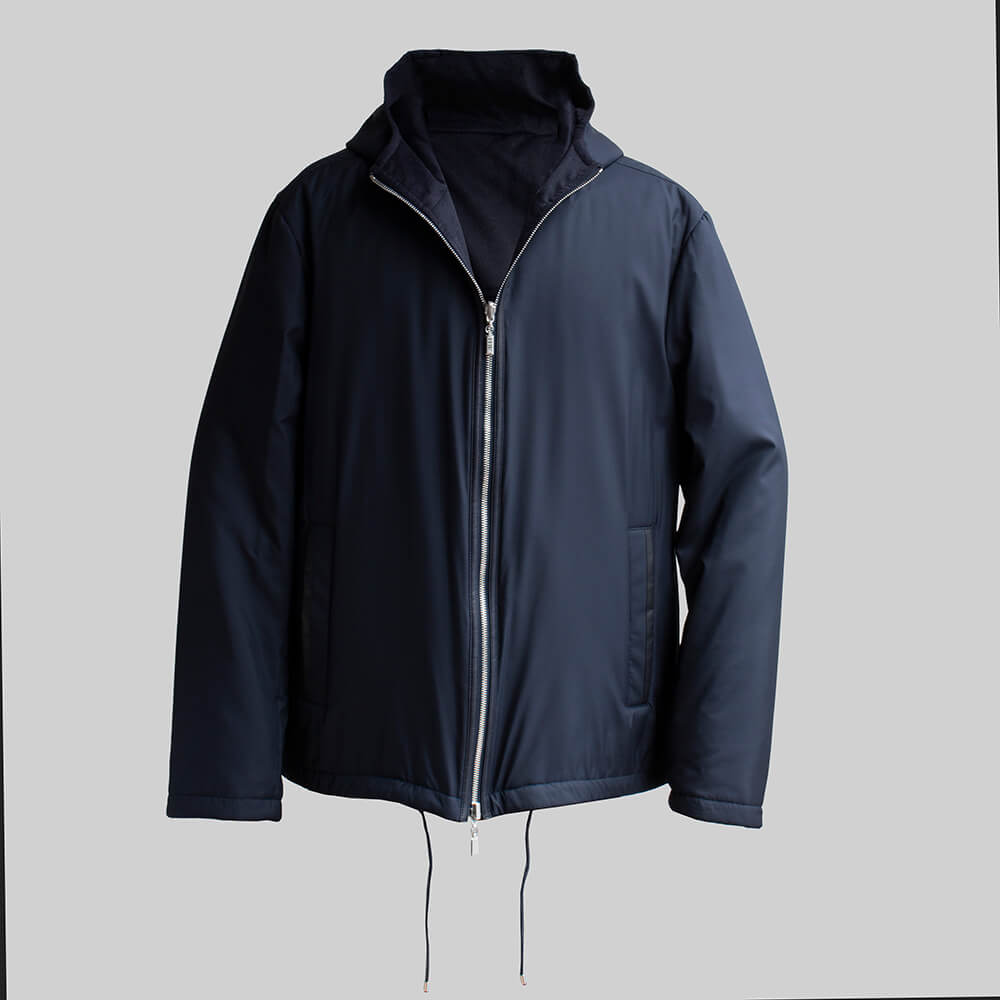 【ZILLI／ジリー】中綿入りリバーシブルカーコート カシミヤ シルク  (zil02470)