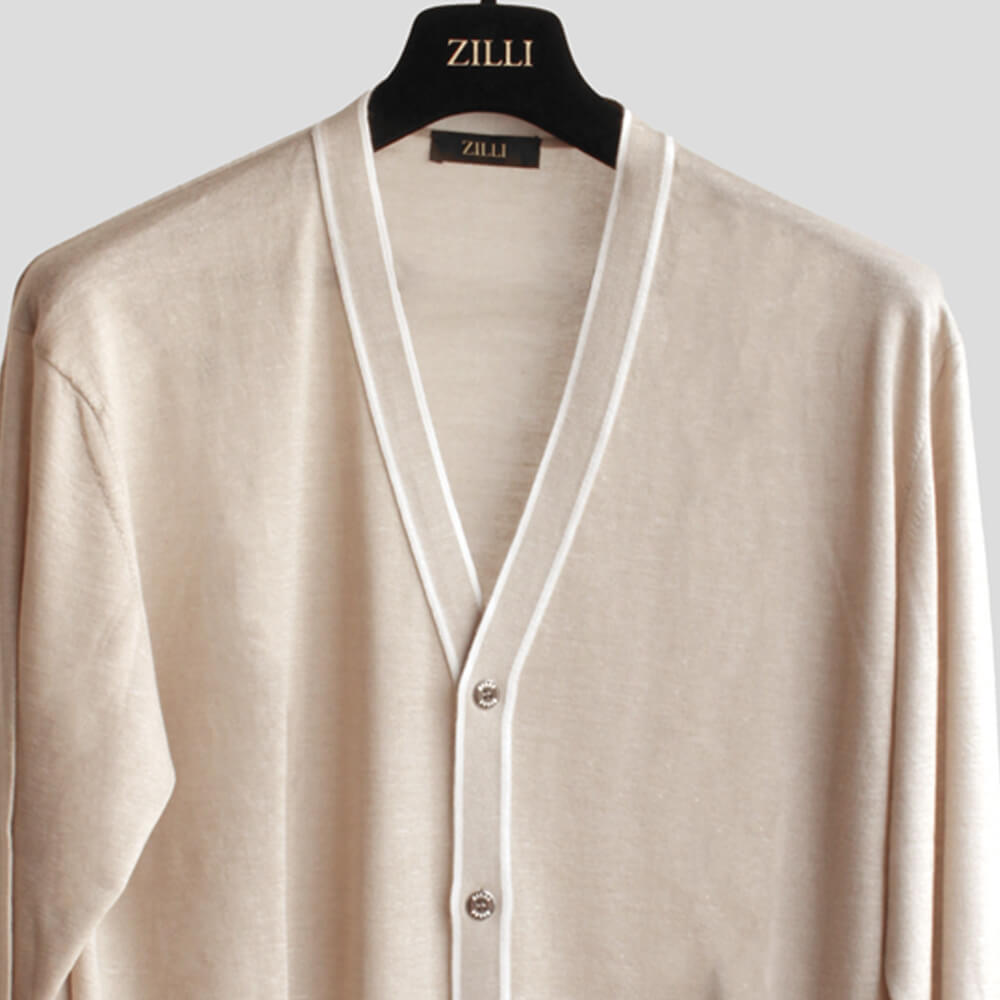 [ZILLI] Relaxed casual jacket wool cashmere navy zil02394