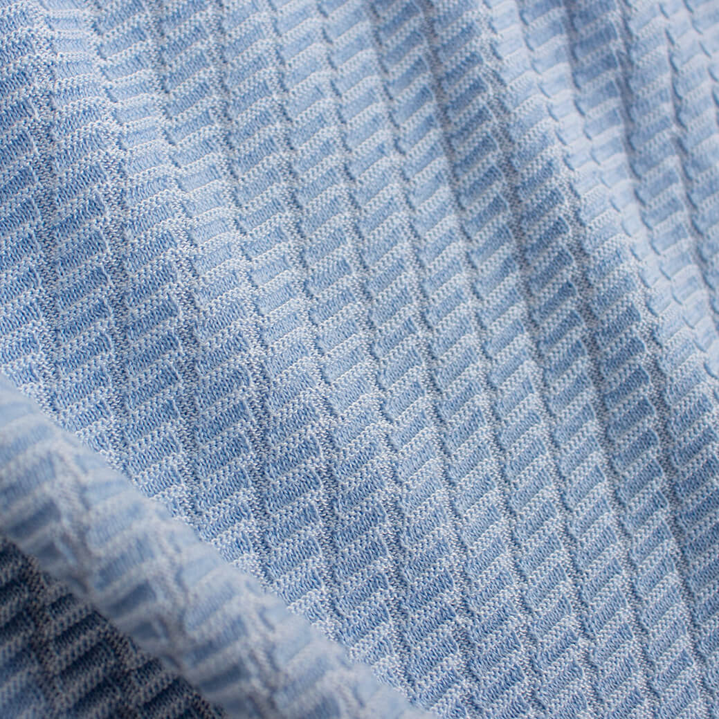 ZILLI cotton silk knit polo large size light blue