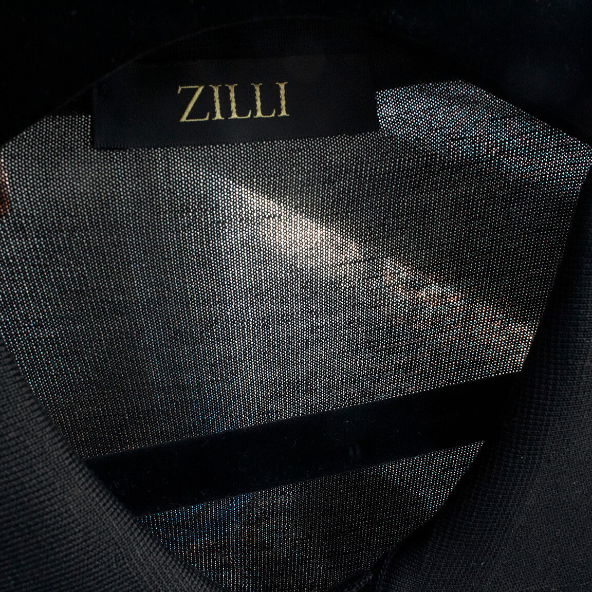 【ZILLI／ジリー】ニットポロシャツ シルク カジュアルシャツ 大きいサイズ 半袖 黒 ブラック