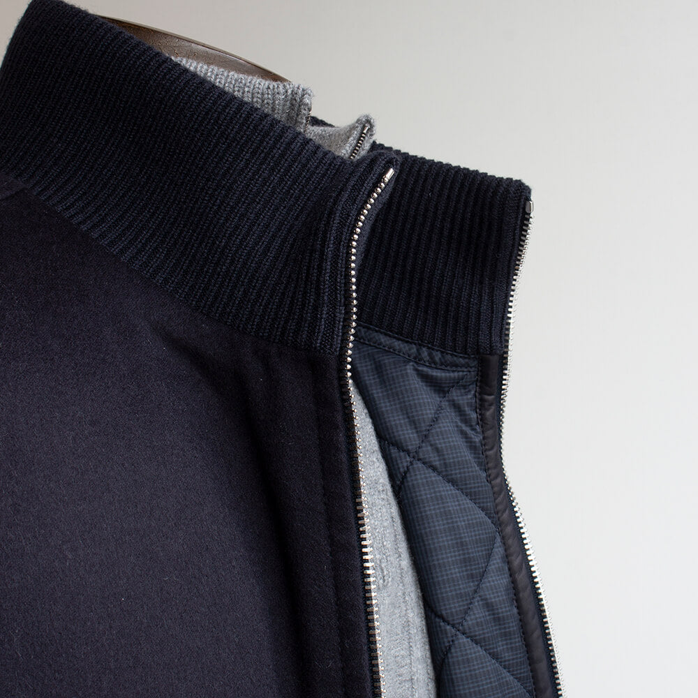 【ZILLI／ジリー】リバーシブルブルゾン ボンバージャケット ネイビー (zil02469)