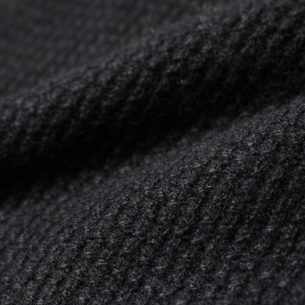 [FEDELI] Cashmere knit high neck zip sweater in black