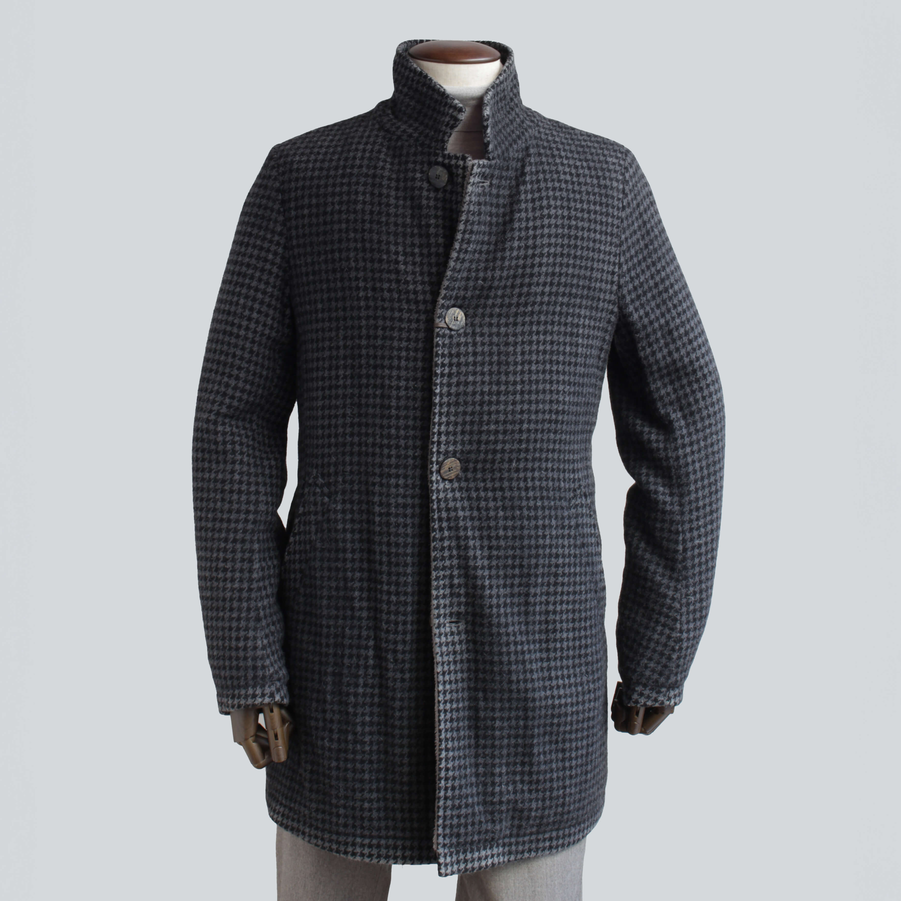 GIMO'S／ジモス】千鳥格子柄カジュアルコート ダークグレー コート