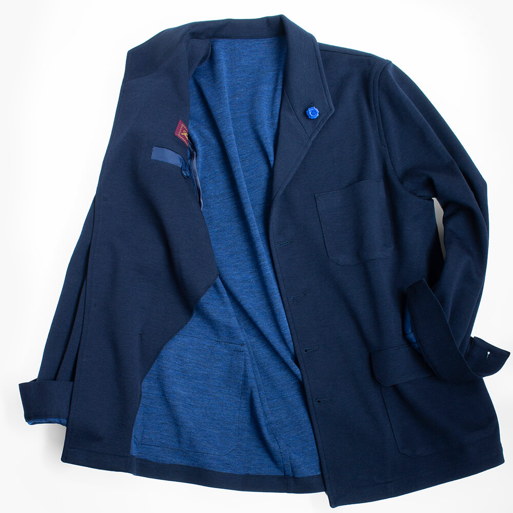 【フストヒメーノ】テバジャケット TEBA classic ウール ストレッチ ネイビー (jus0004)