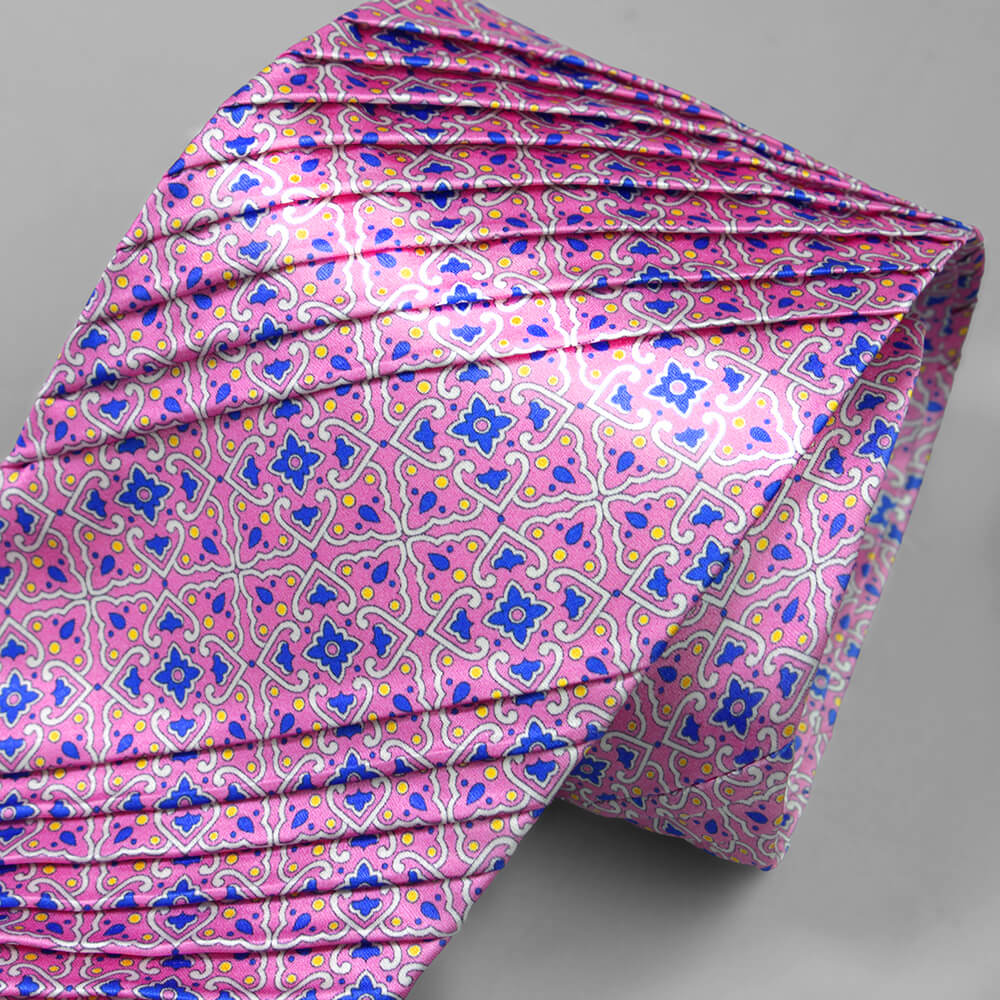 シルヴィオ・フィオレッロ】ネクタイ │プリーツ シルク ピンク