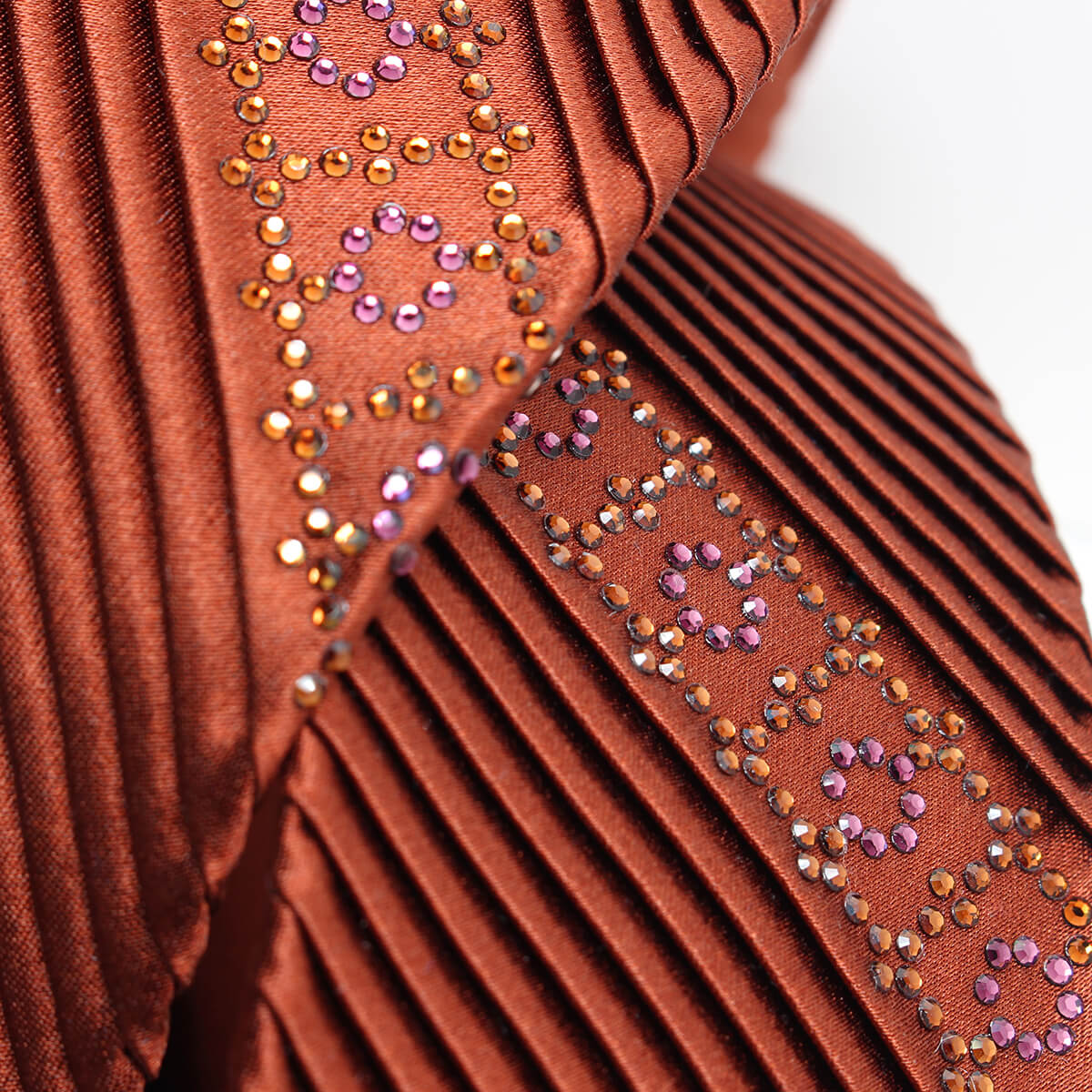 STEFANO RICCI / Stefano Ricci Swarovski Pleated Tie Silk Pleated Bordeaux [ste00802] 