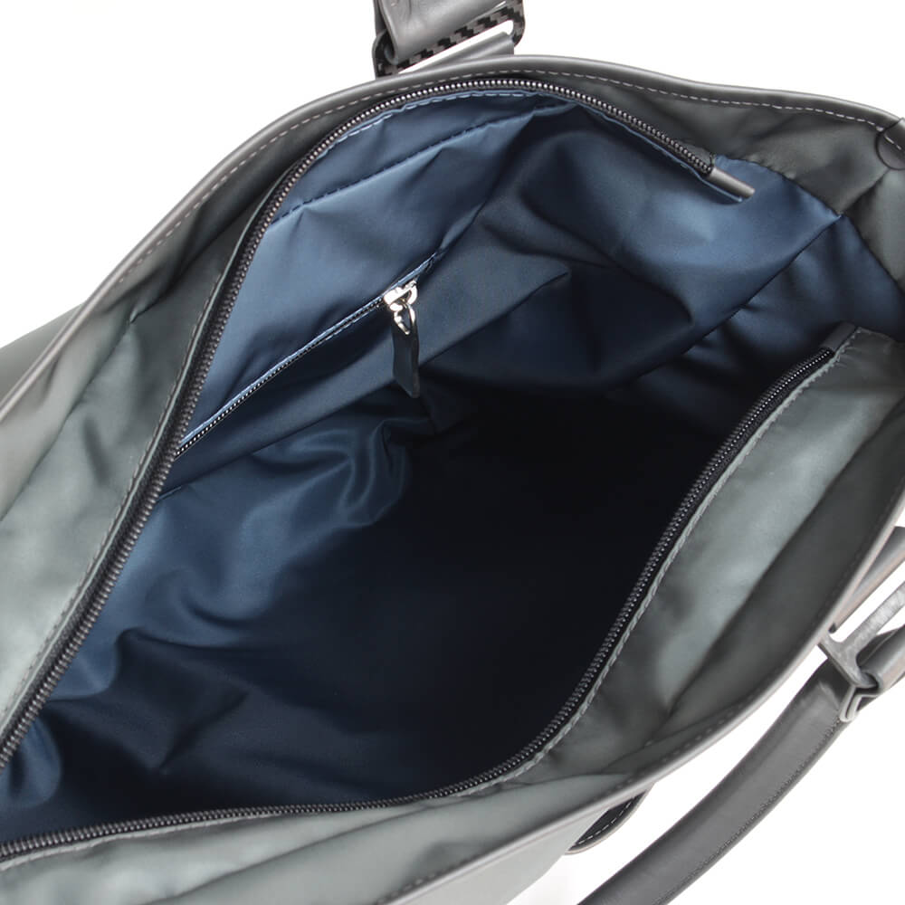 [TecknoMonster] Business bag, briefcase, document bag, carbon fiber, calf leather, purple gray, tec00342