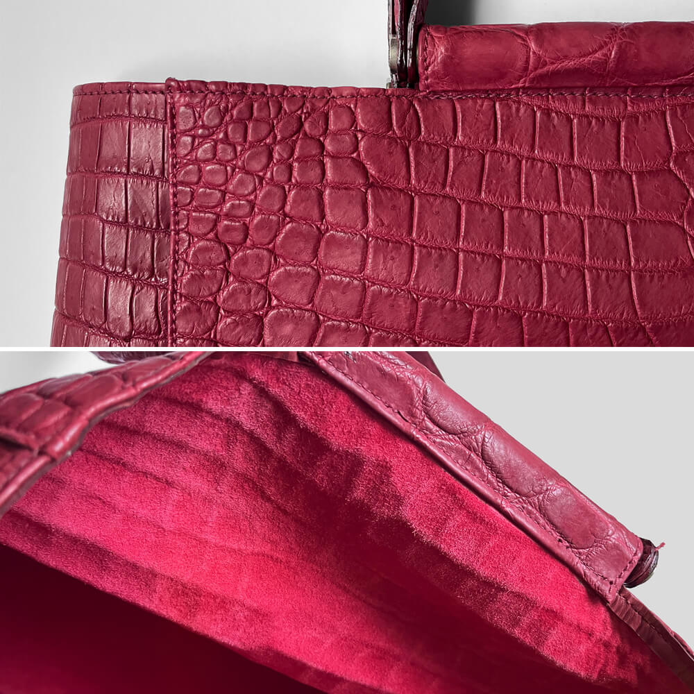 [Alfredo Beretta] Tote bag, crocodile, Bordeaux