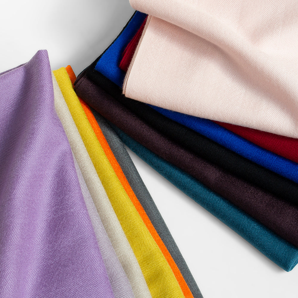 EZMA／エズマ】 全12色 ヘリンボーンカシミヤストール 杉綾柄 (ezm0019