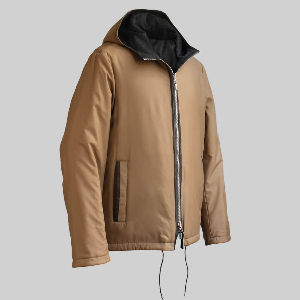 【ZILLI／ジリー】中綿入りリバーシブルカーコート カシミヤ シルク  (zil02470)