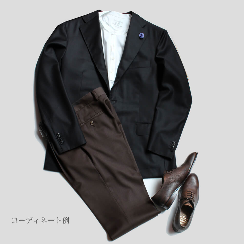 [HIKO ORIGINAL] Pleated slacks, pants, wool, 1 pleat, tuck, brown [hik00940]