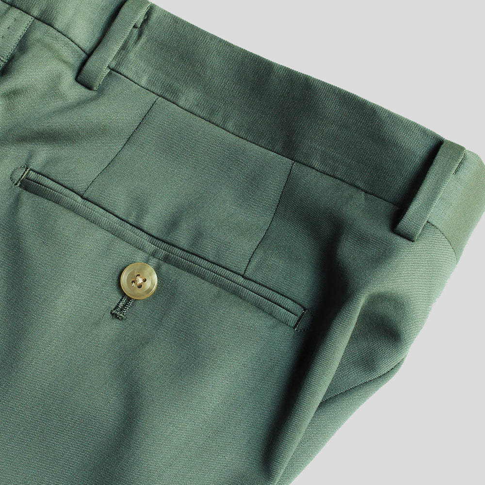 [HIKO ORIGINAL] Pleated slacks, pants, wool, 1 pleat, tuck, khaki [hik00941]