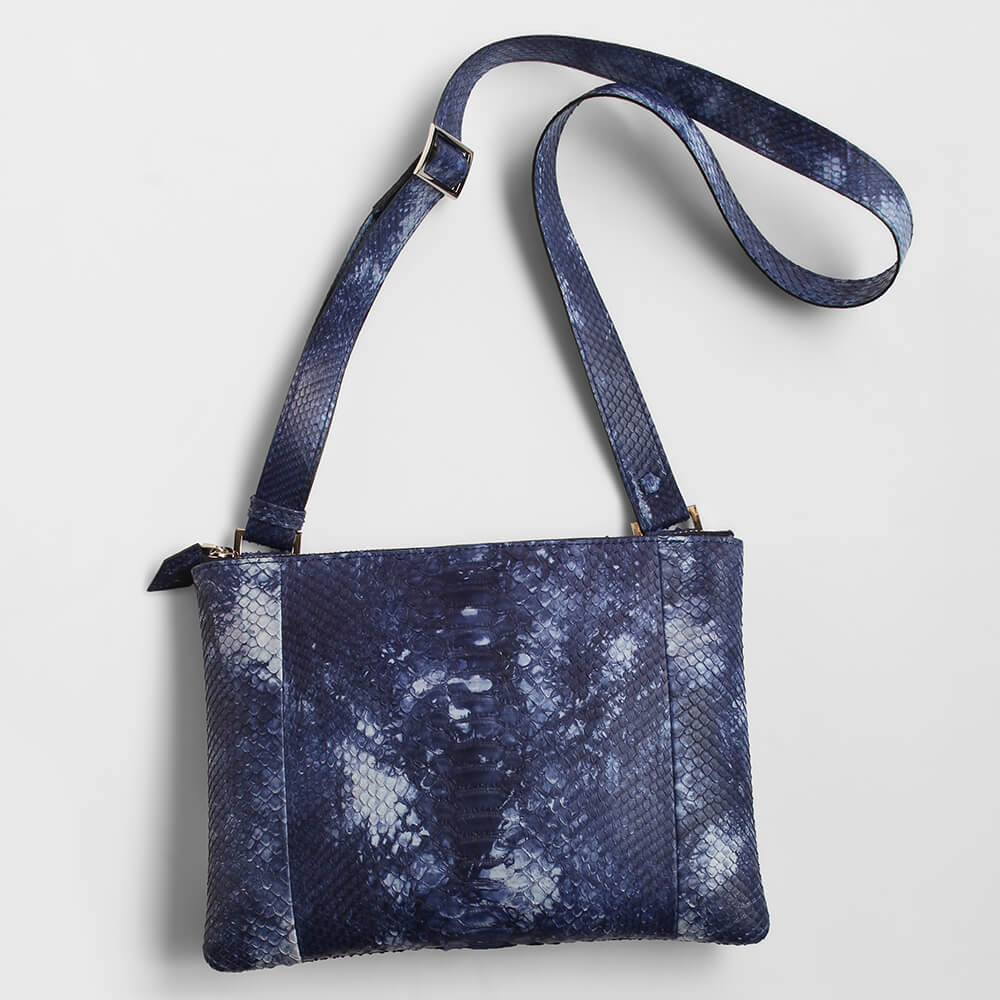 全3色)【レザック】パイソン2wayバッグ ショルダー クラッチ 匠の染め