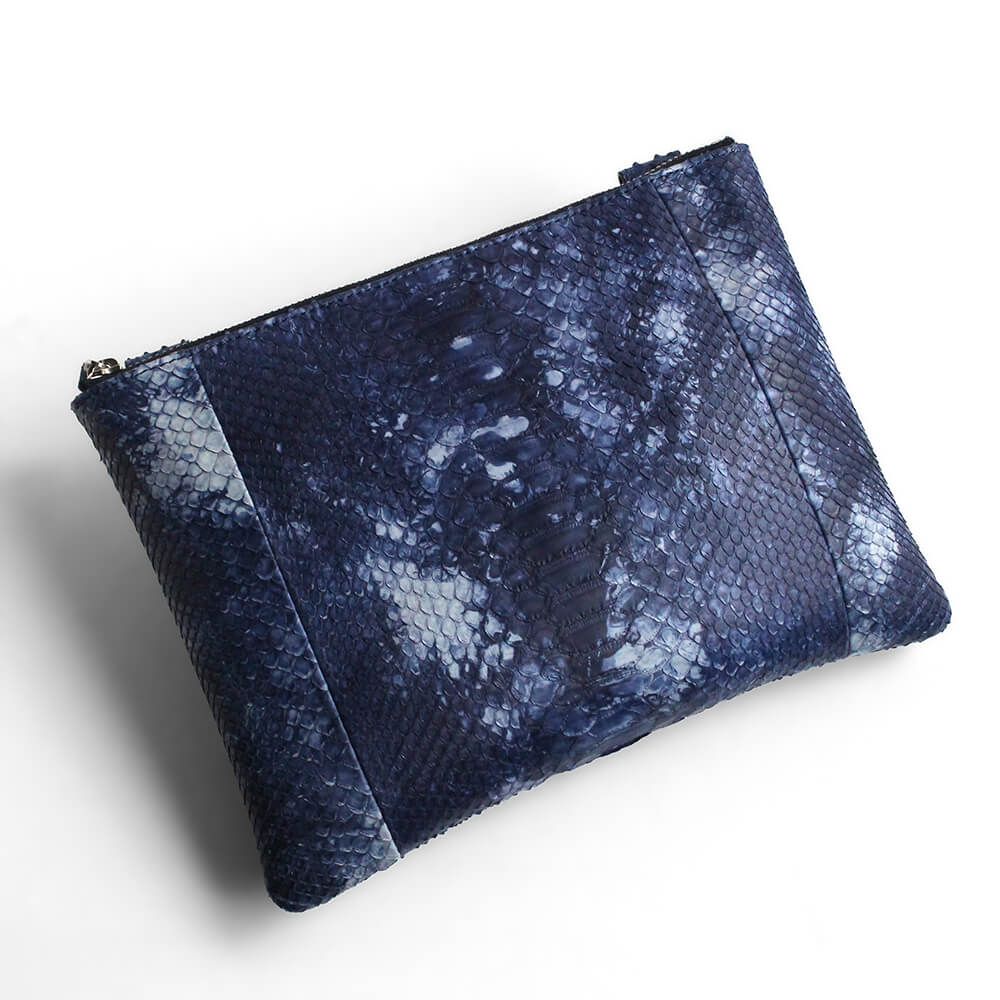 (全3色)【レザック】パイソン2wayバッグ ショルダー クラッチ 匠の染めシリーズ