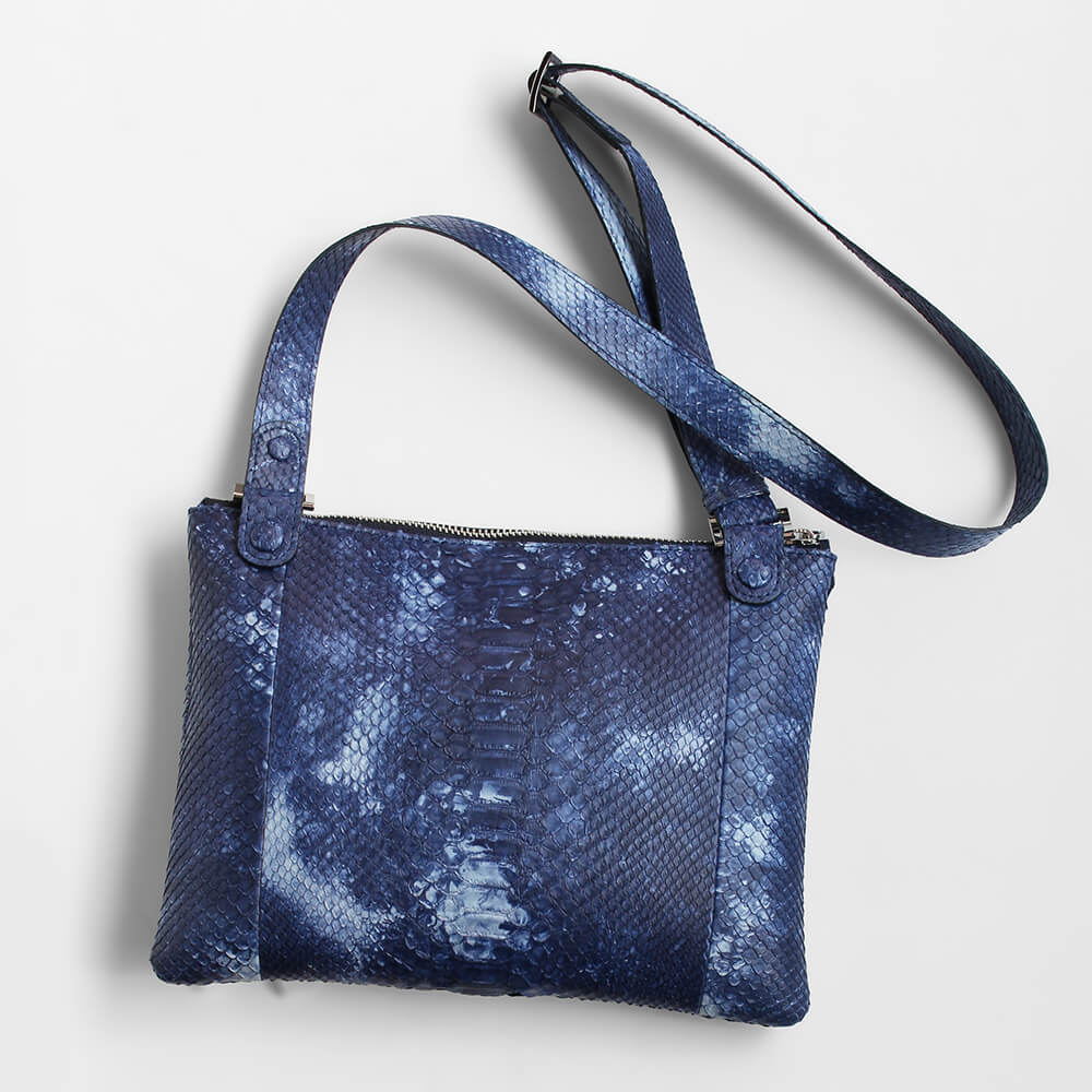 (全3色)【レザック】パイソン2wayバッグ ショルダー クラッチ 匠の染めシリーズ