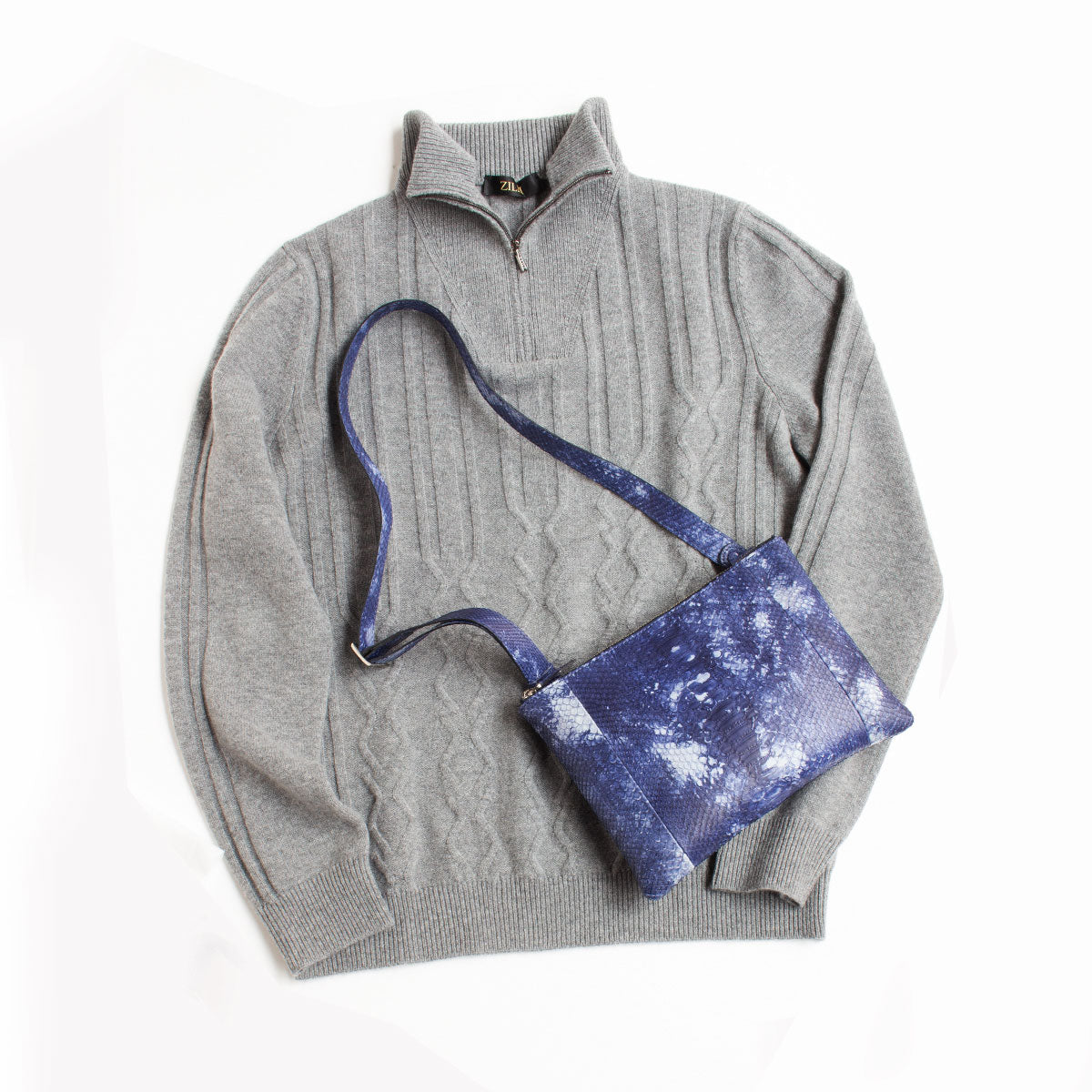 (全3色)【レザック】パイソン2wayバッグ ショルダー クラッチ 匠の染めシリーズ