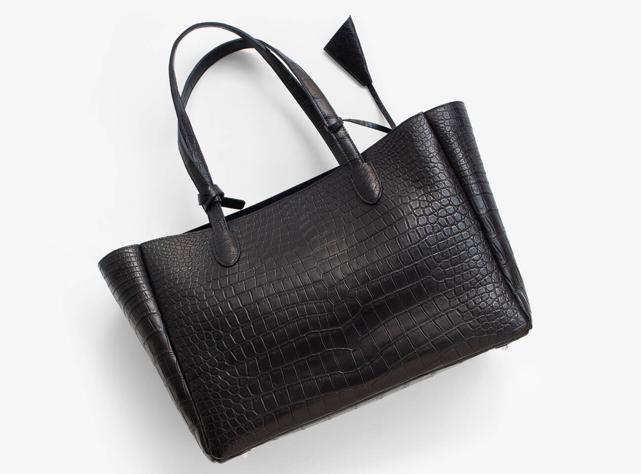 LESAC Polosus Crocodile Tote Bag, Black (les00096)
