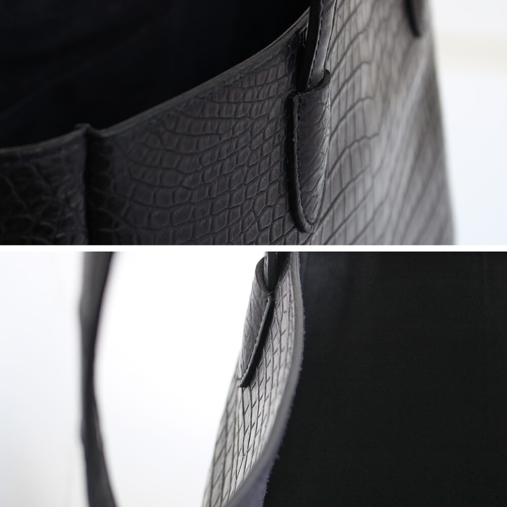 LESAC Polosus Crocodile Tote Bag, Black (les00096)