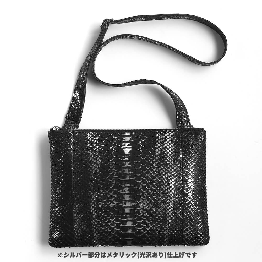 (全3色)【レザック】パイソン2wayバッグ ショルダー クラッチ 匠の染めシリーズ