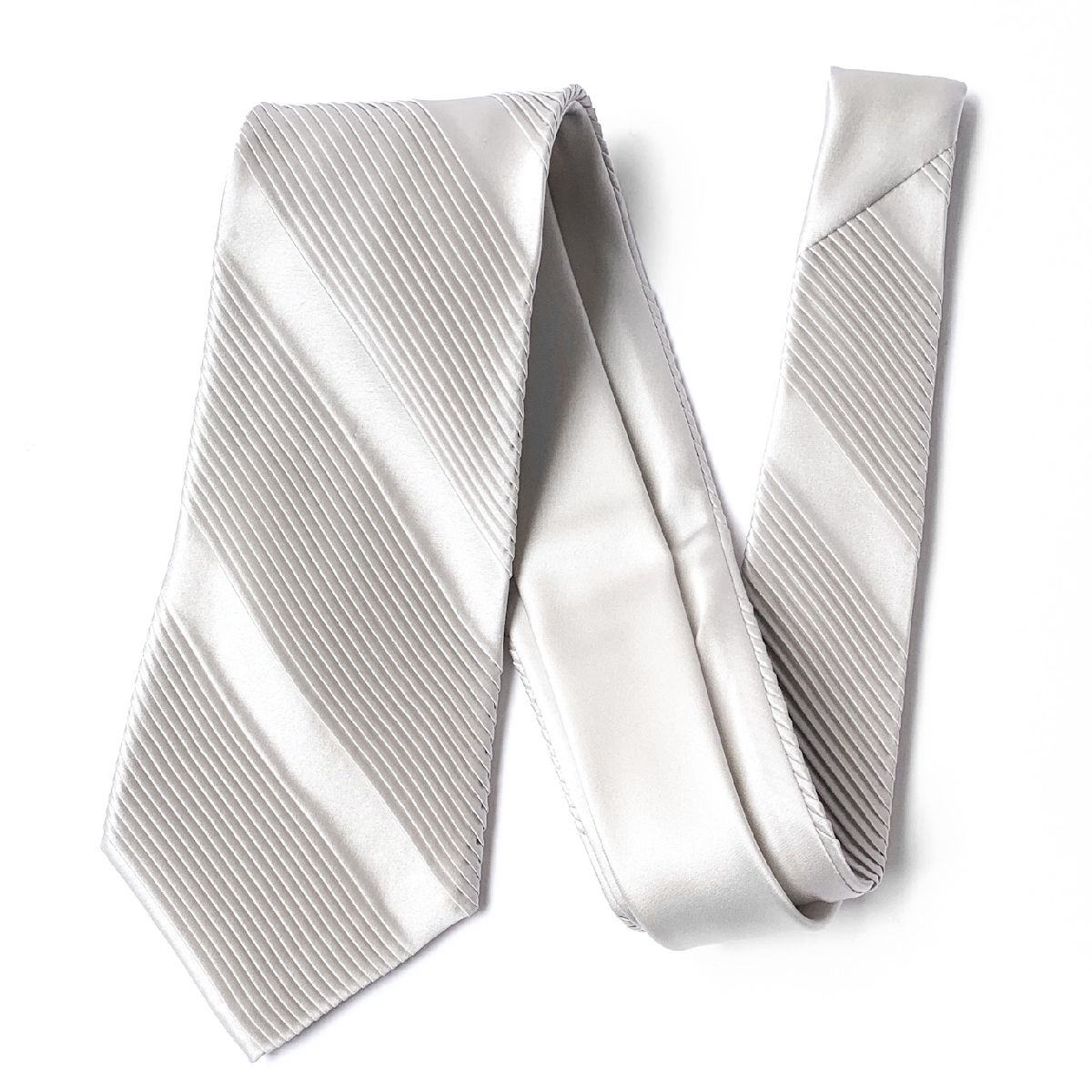 [STEFANO RICCI] Pleated silk tie, printed, pleated, blue, ste00877 
