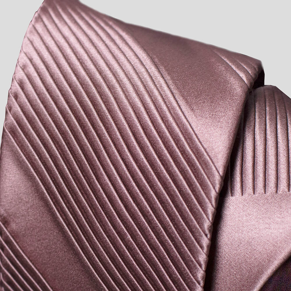 【STEFANO RICCI／ステファノリッチ】プリーツネクタイ ネクタイ ソリッドタイ 無地 スモークブラウン スモークローズ (ste00303)