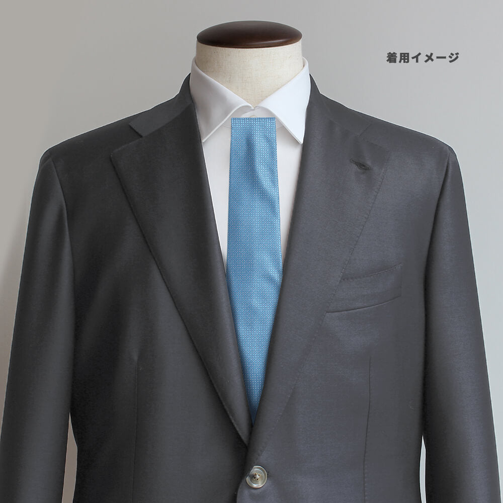 【STEFANO RICCI／ステファノリッチ】ネクタイ シルク ジャガード ジャカード ドット柄 ライトブルー  (ste00833)