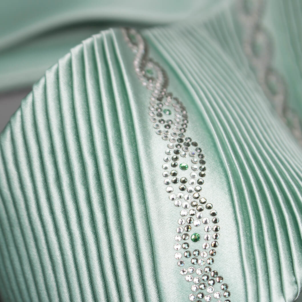 ステファノリッチ ネクタイ｜シルク プリーツ 青緑/ティールグリーン