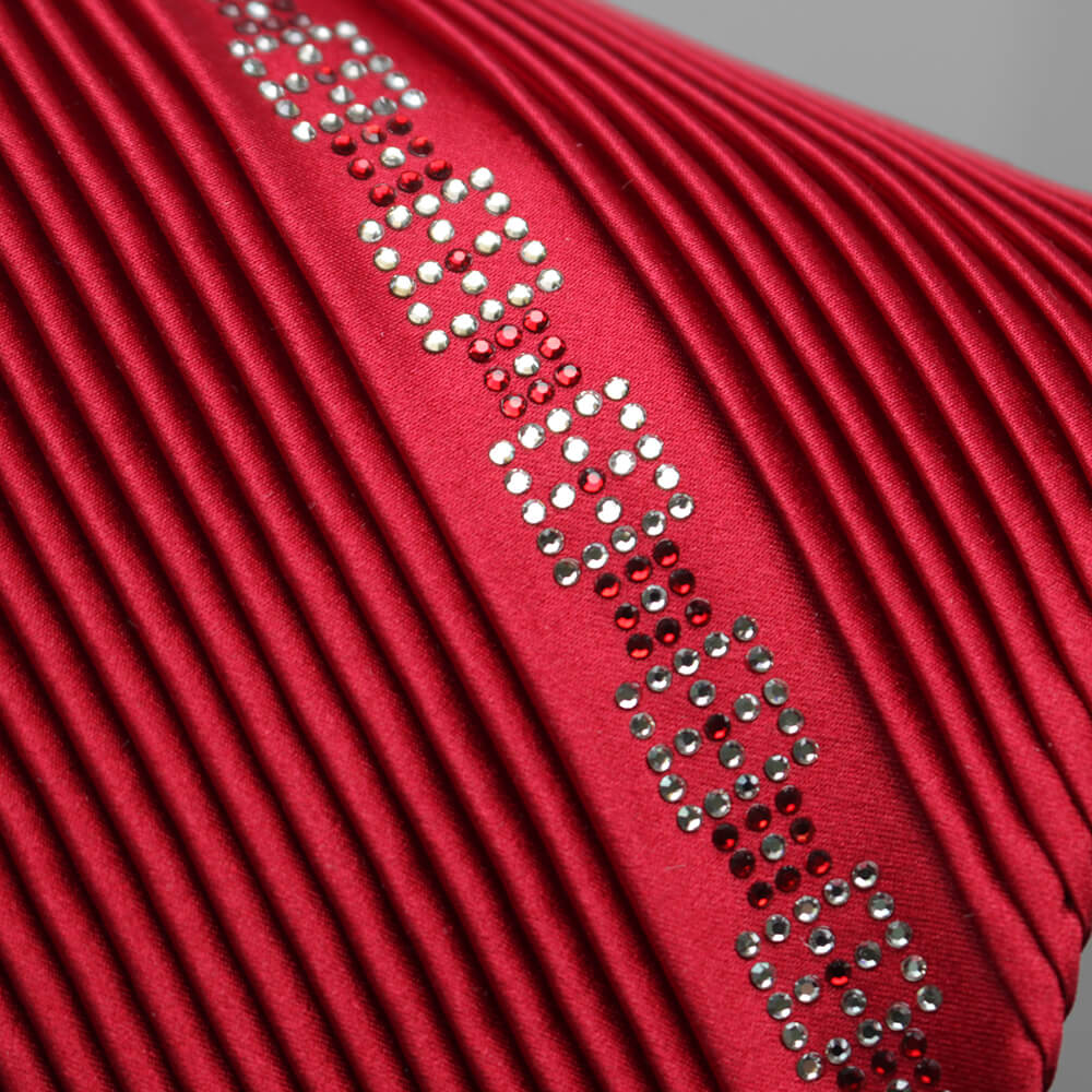 STEFANO RICCI / Stefano Ricci Swarovski Pleated Tie Silk Pleated Bordeaux [ste00802] 