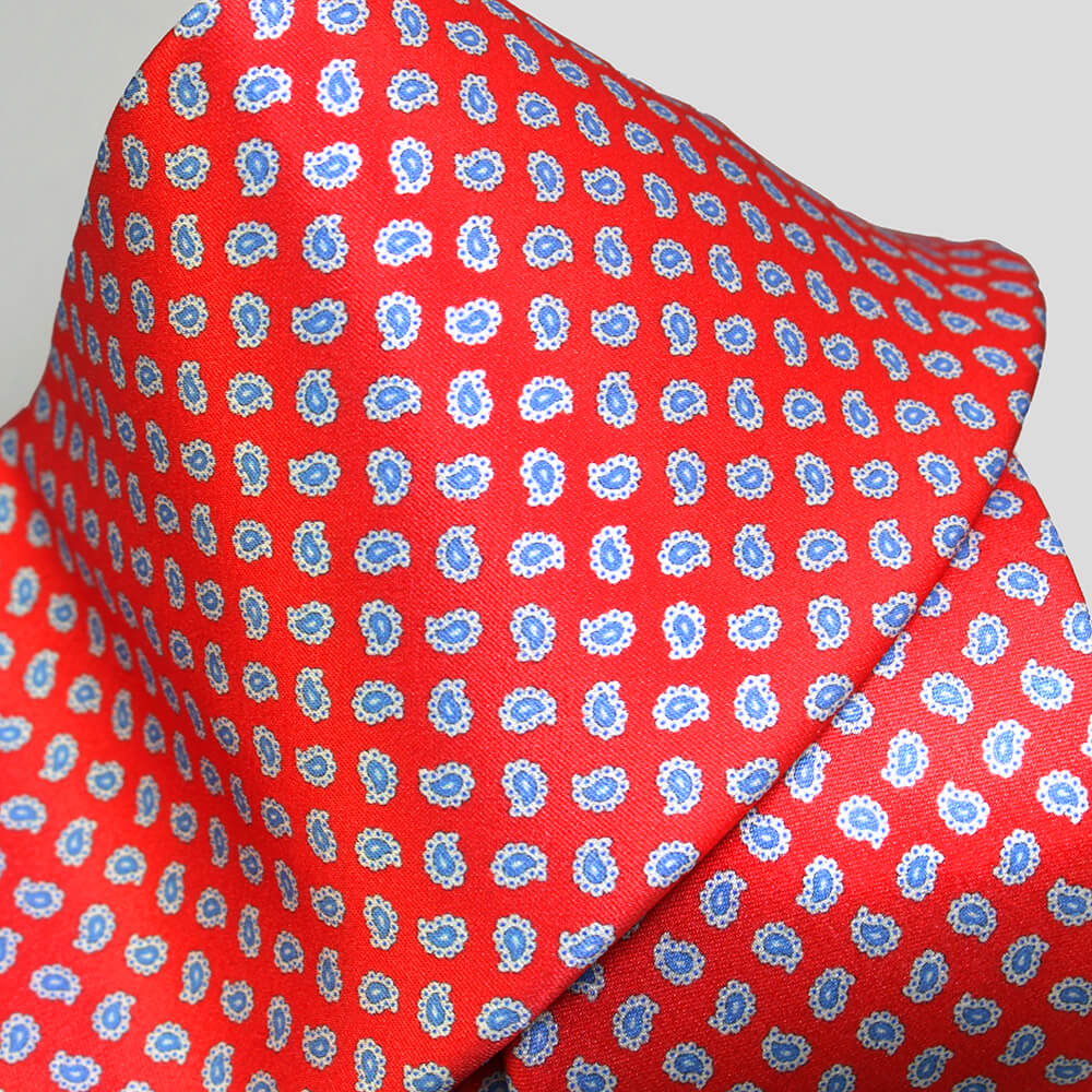 ステファノリッチ ネクタイ｜シルク ストレッチ 小紋 ペイズリー柄 赤