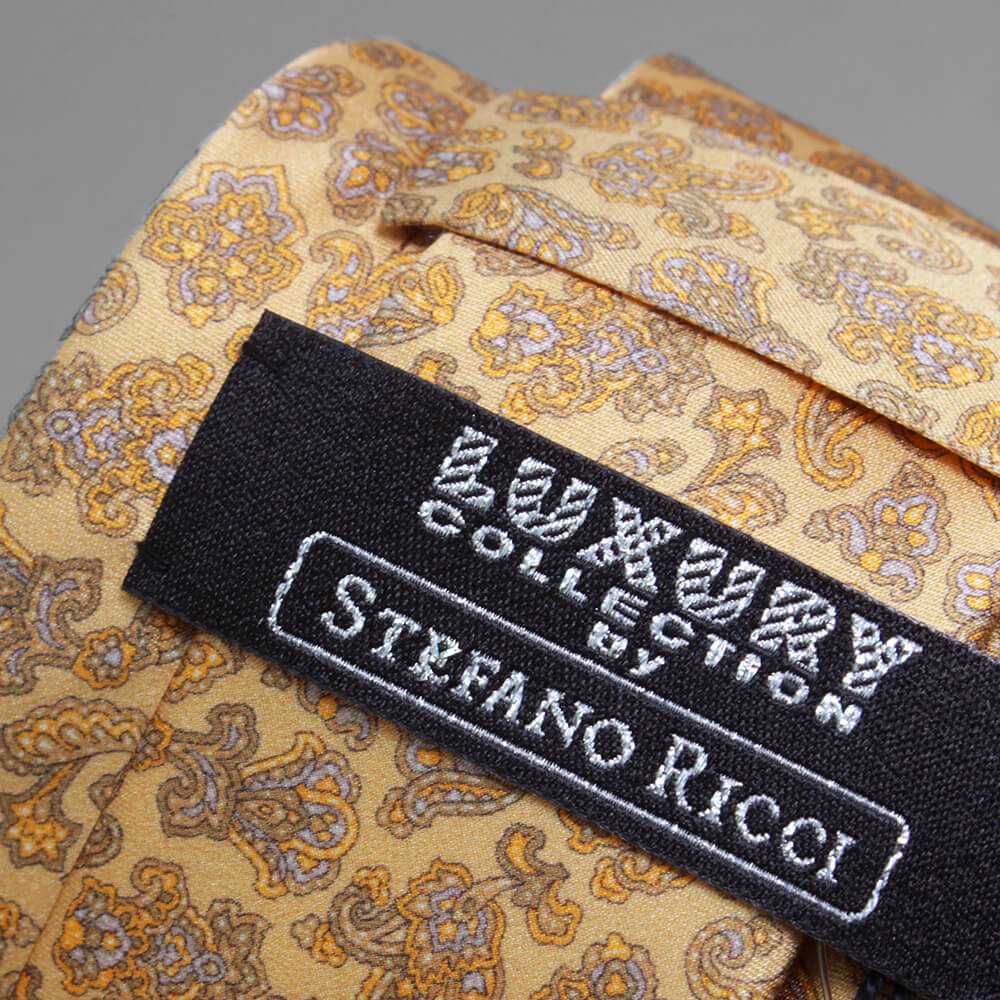 ステファノリッチ ネクタイ｜シルク ストレッチ混 小紋 ペイズリー柄