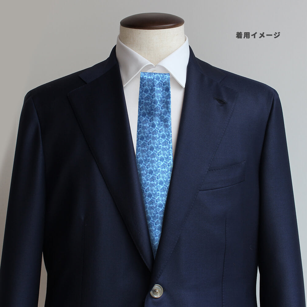 [Stefano Ricci] Necktie | Silk Stretch Paisley Paisley Blue (ste00943)