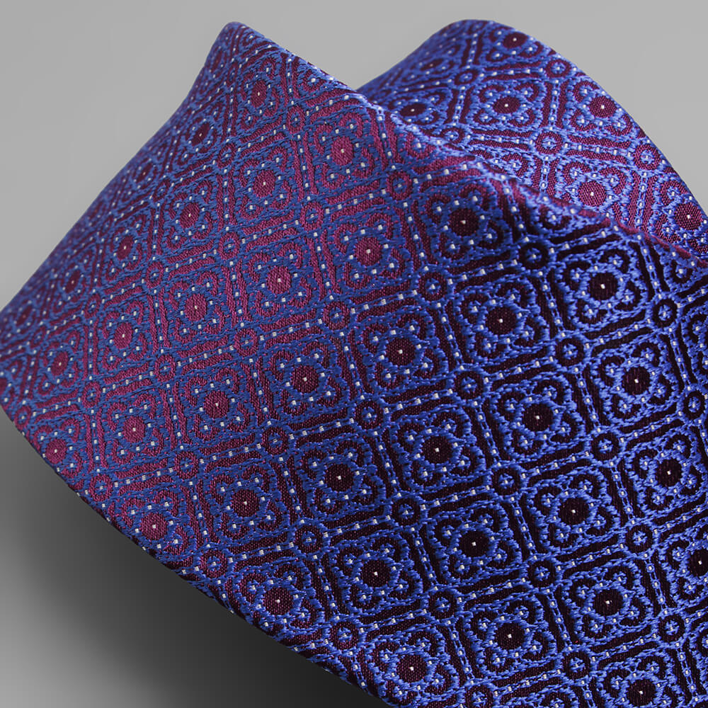 ステファノリッチ ネクタイ｜シルク ジャカード レッド 赤 パープル 紫