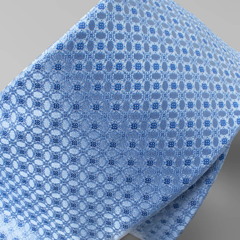 ステファノリッチ ネクタイ シルク ジャカード ライトブルー 小花文様