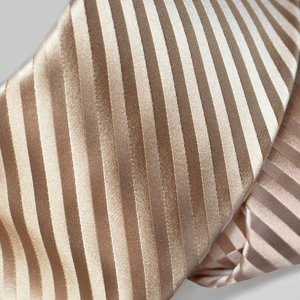 Stefano Ricci Tie | Silk Jacquard Beige Stripe (ste00997)