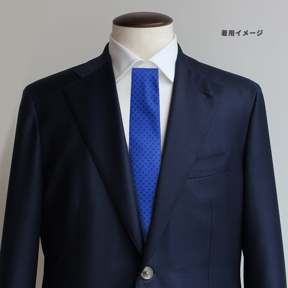 【ステファノリッチ】ネクタイ ｜シルク ジャカード ネイビー ブルー パープル 小紋 (ste01007)