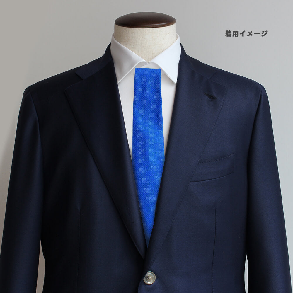 【ステファノリッチ】ネクタイ ｜シルク ジャカード ブルー ドット (ste01008)