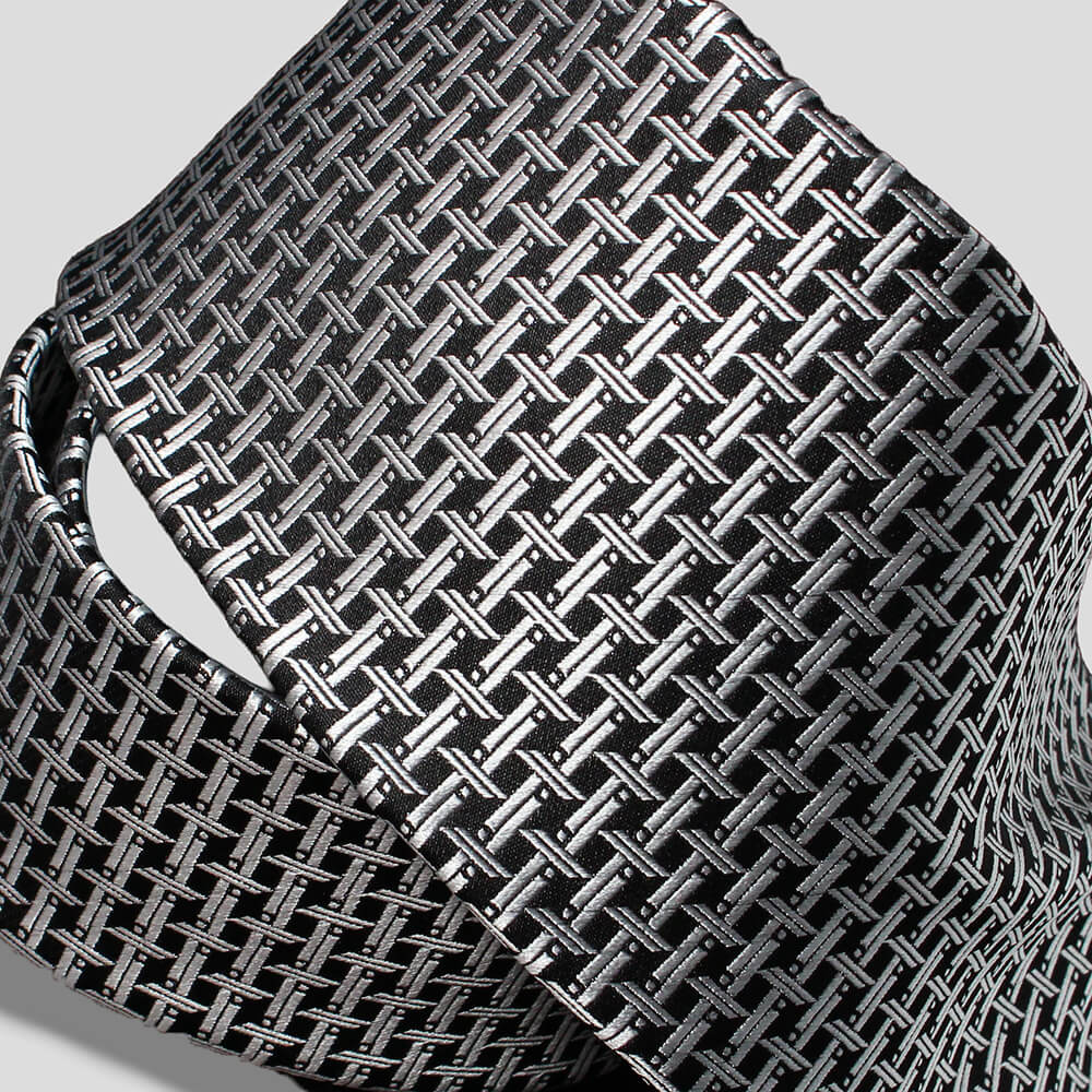 Stefano Ricci Tie | Silk Jacquard Black Silver (ste01012)