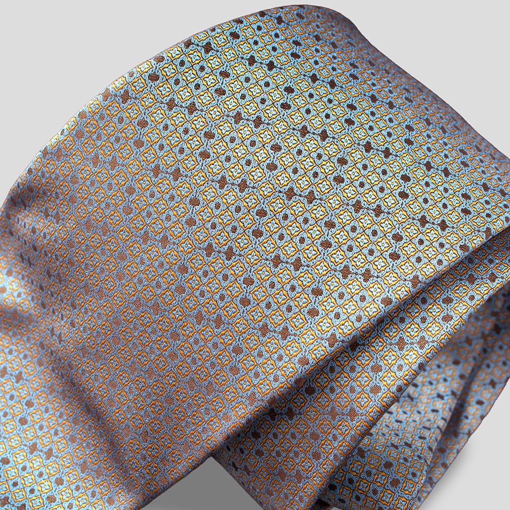 Stefano Ricci Tie | Silk Jacquard Blue Gray Mocha Brown Taupe Komon (ste01013)
