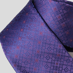 【STEFANO RICCI／ステファノリッチ】ネクタイ シルク フラワー小紋柄 ジャカードシルクネクタイ パープル (ste01270)