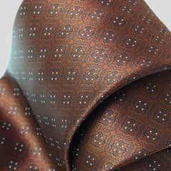 [STEFANO RICCI] Silk Print Necktie, Geometric Pattern, Silk Necktie, Brown (ste01292)