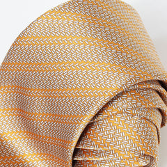 [STEFANO RICCI] Silk Printed Tie Geometric Pattern Yellow (ste01299)