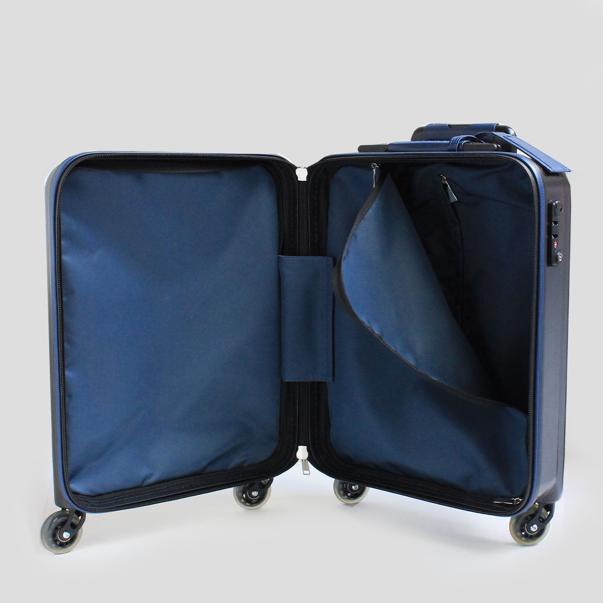 TecknoMonster／テクノモンスター キャリーバッグ スーツケース 33L 機内持ち込み可 カーボンファイバー マットタイプ ブルーネイビー