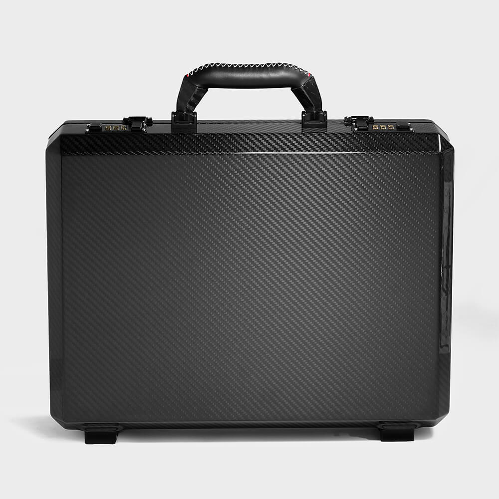 TecknoMonster / Techno Monster Attache Case Attache Case Medium Size Carbon Fiber Calf Leather Navy Light Blue tec00344 